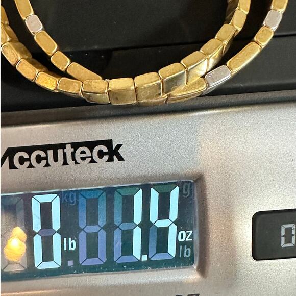 Madewell Stretch Bracelet Set of 2 Gold tone Square Beads Casual Jewelry Preppy - Picture 6 of 8